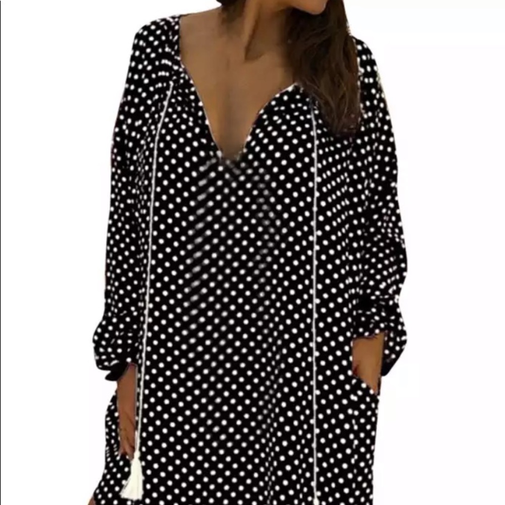 ✅BLACK W/ white Polka Dot Dress or Tunic